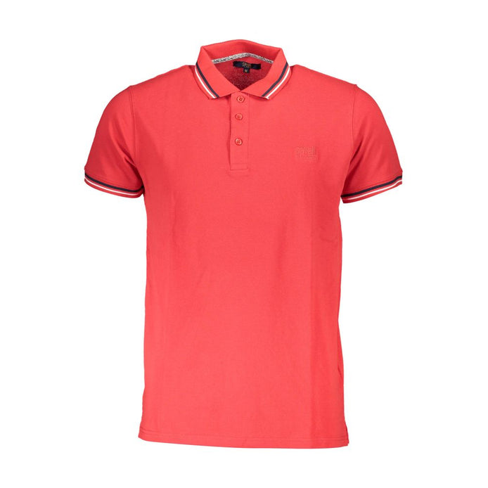Cavalli Class Red Cotton Men Polo Shirt Cavalli Class