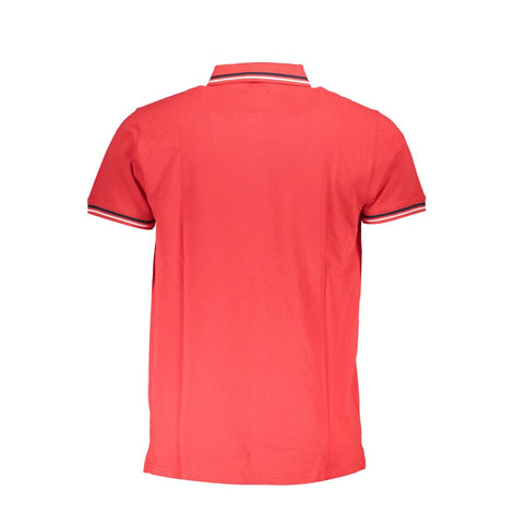 Cavalli Class Red Cotton Men Polo Shirt Cavalli Class