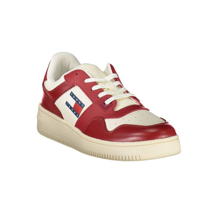Tommy Hilfiger Red Leather Women Sneaker Tommy Hilfiger