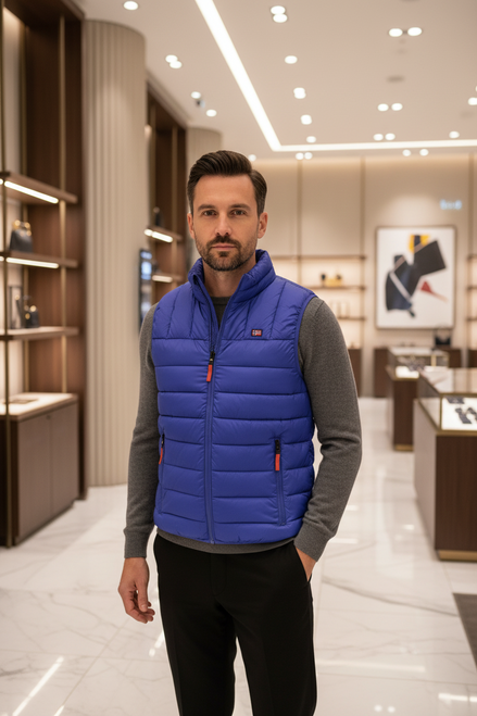 Gilet homme Norvège 1963 Blu Poliammide