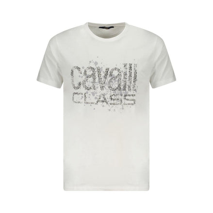 Cavalli Class Bianco Cotton Men T-Shirt
