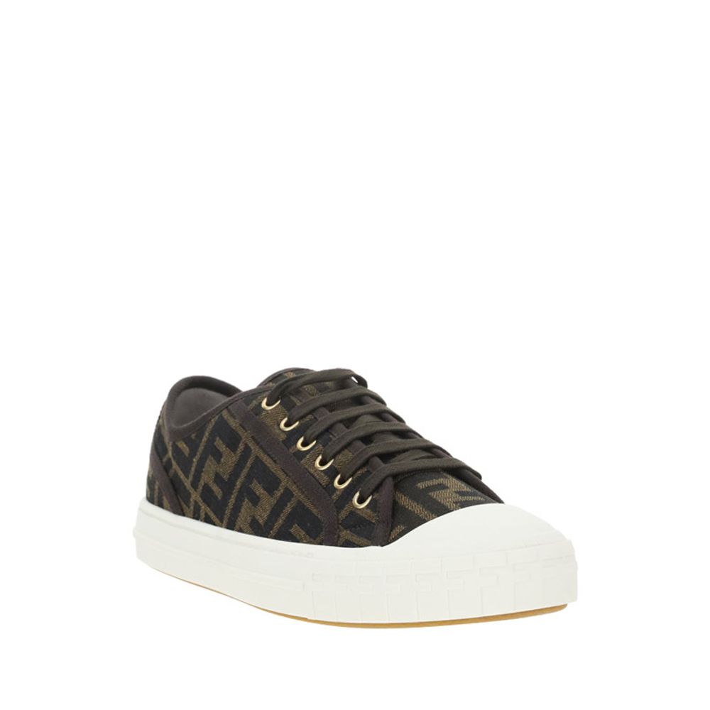 Fendi Brown Polyamide Low Top Sneakers Fendi
