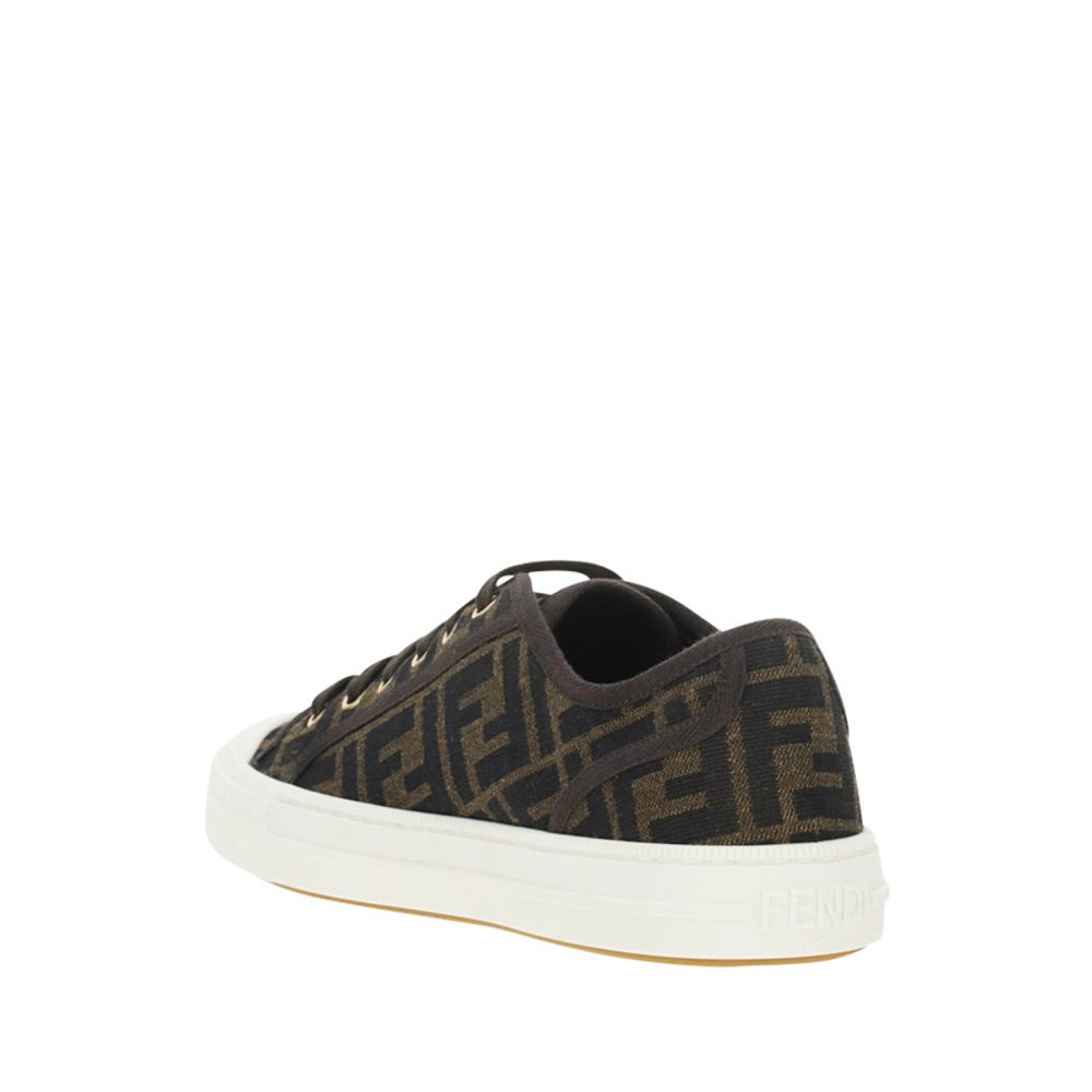 Fendi Brown Polyamide Low Top Sneakers Fendi