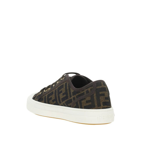 Fendi Brown Polyamide Low Top Sneakers Fendi