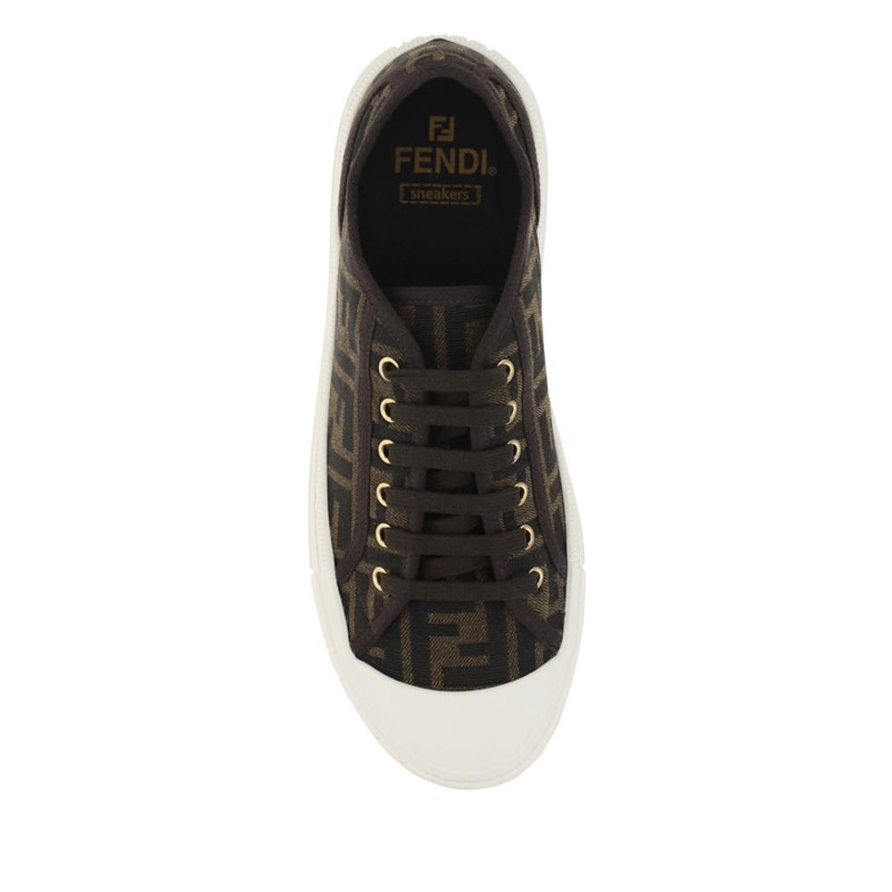 Fendi Brown Polyamide Low Top Sneakers Fendi