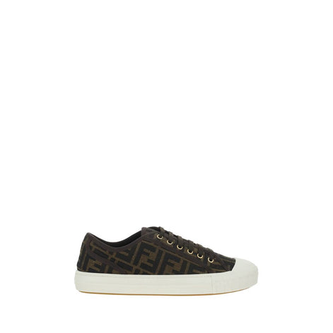 Fendi Brown Polyamide Low Top Sneakers Fendi