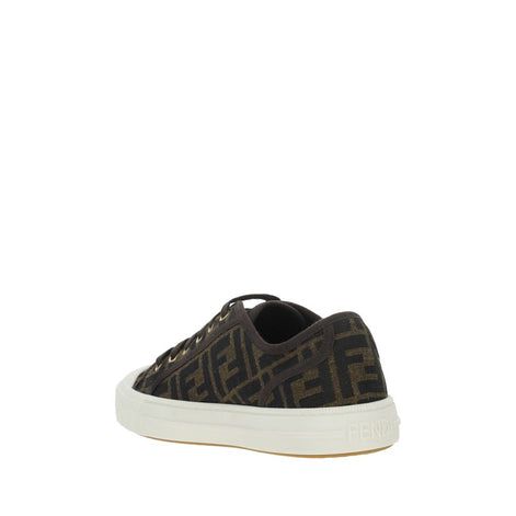 Fendi Brown Polyamide Low Top Sneakers Fendi