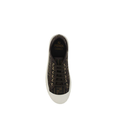 Fendi Brown Polyamide Low Top Sneakers Fendi