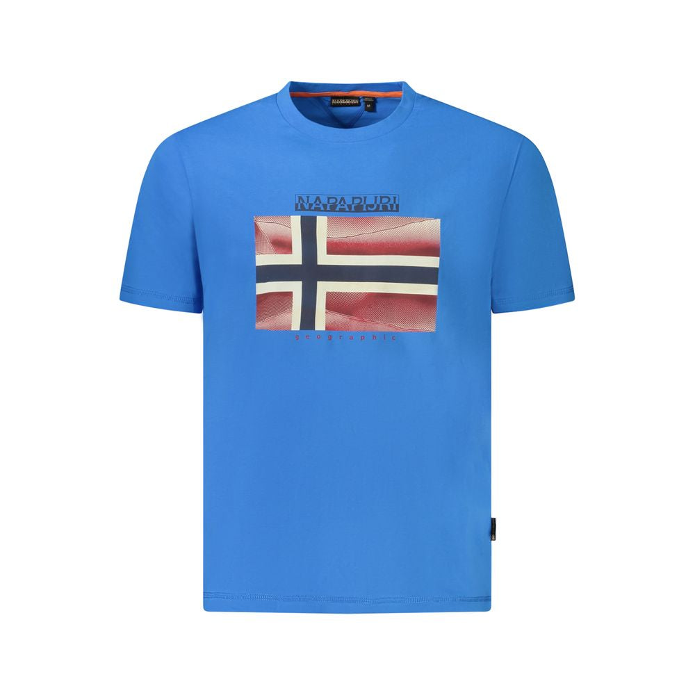 Napapijri Blue Cotton Men T-Shirt Napapijri