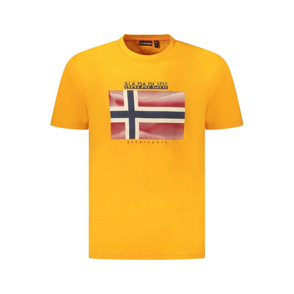 Napapijri Orange Cotton Men T-Shirt Napapijri