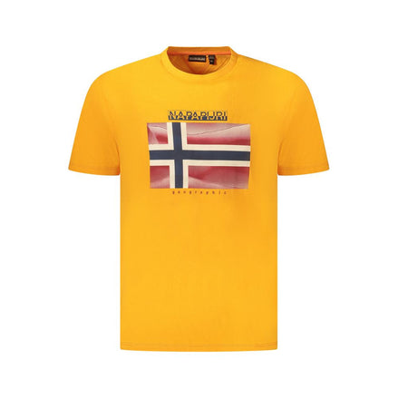 Napapijri Orange Cotton Men T-Shirt Napapijri