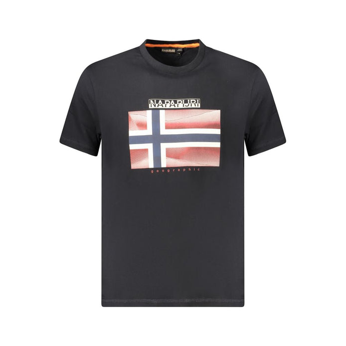 Napapijri Black Cotton Men T-Shirt Napapijri