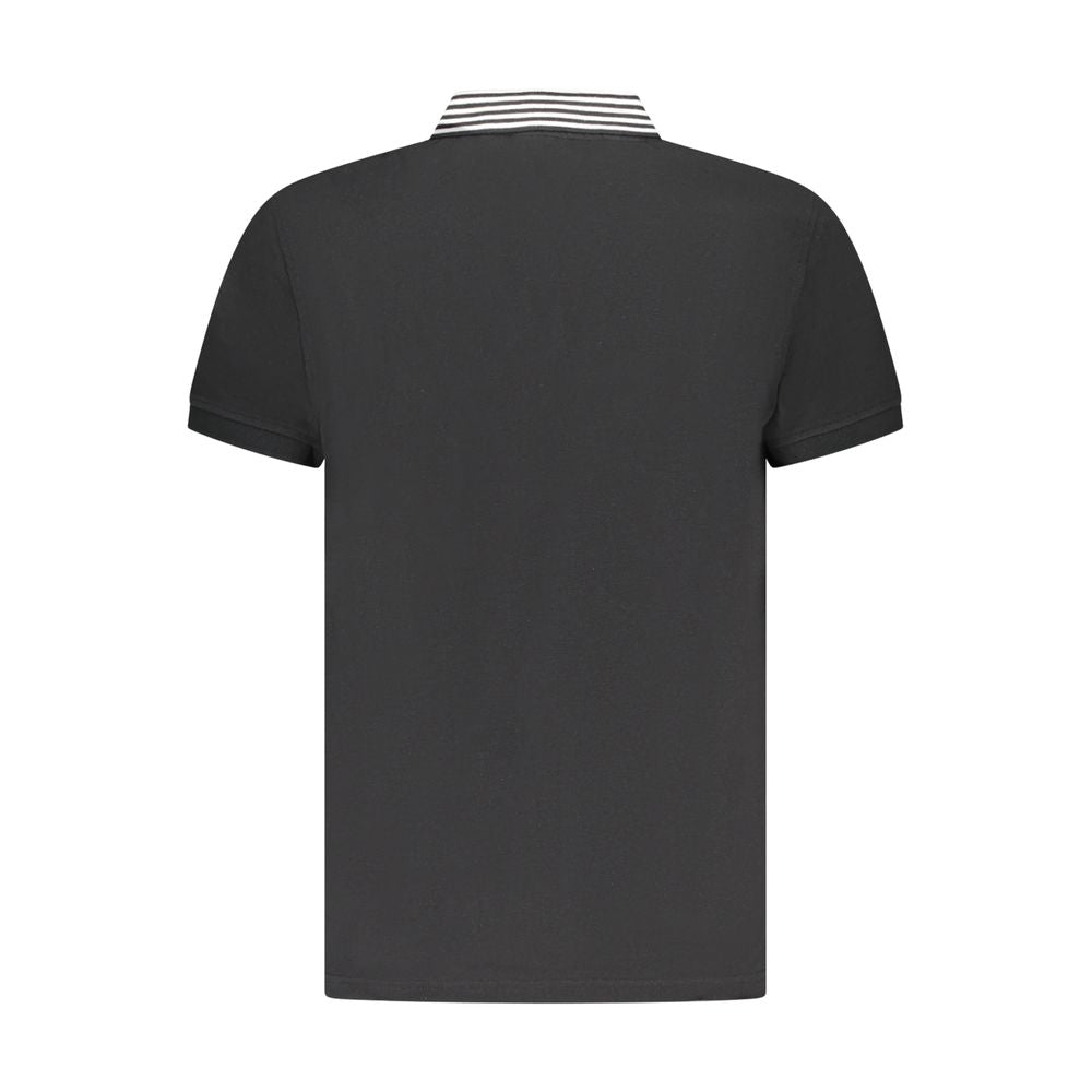 Cavalli Class Black Cotton Men Polo Shirt Cavalli Class