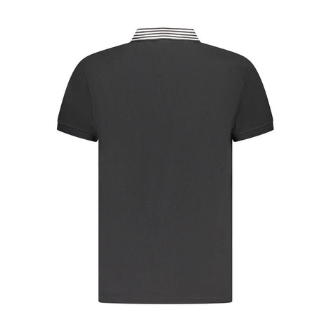 Cavalli Class Black Cotton Men Polo Shirt Cavalli Class