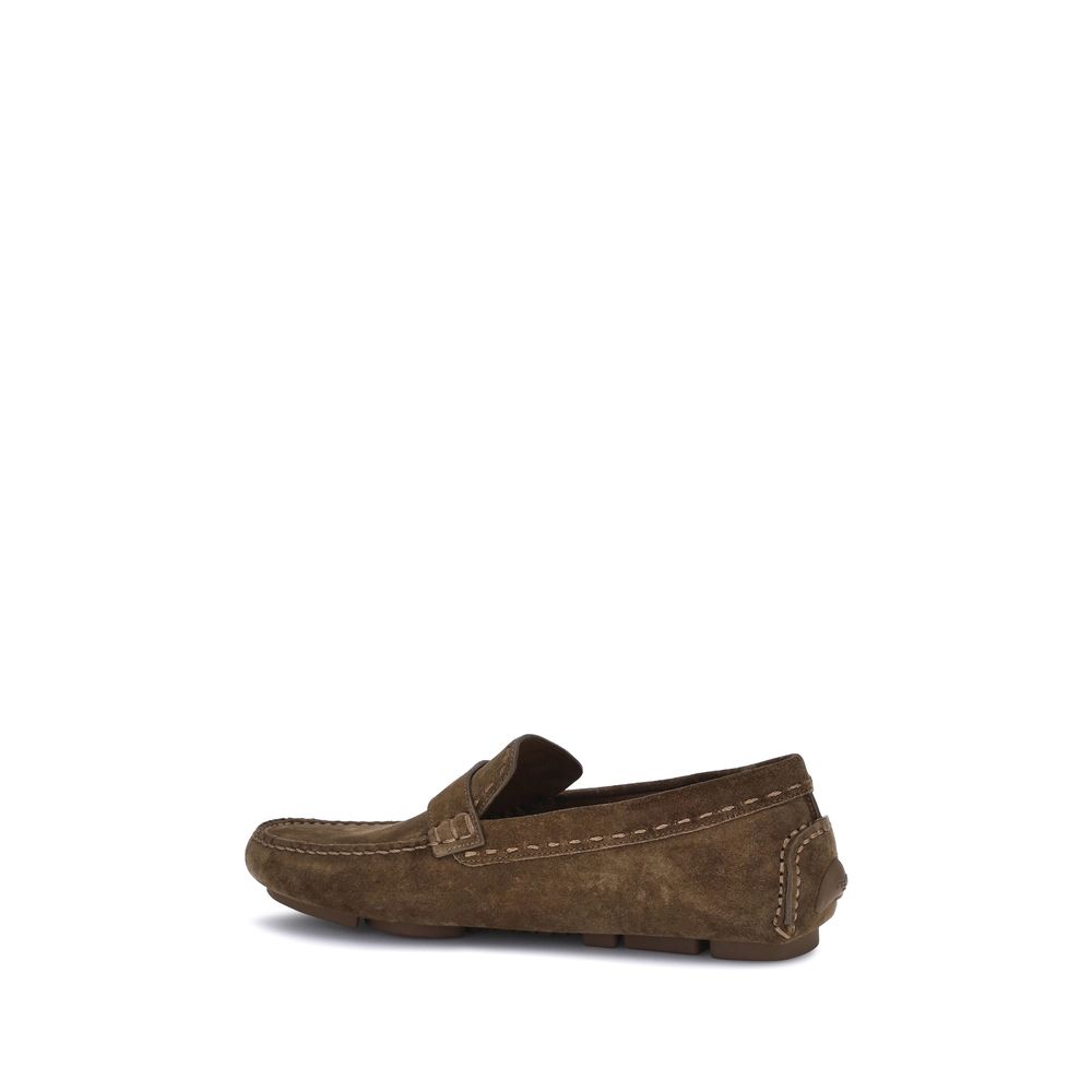 Fendi Brown Rubber Slip-On Loafers Fendi