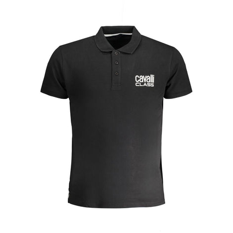 Cavalli Class Black Cotton Men's Polo Shirt Cavalli Class