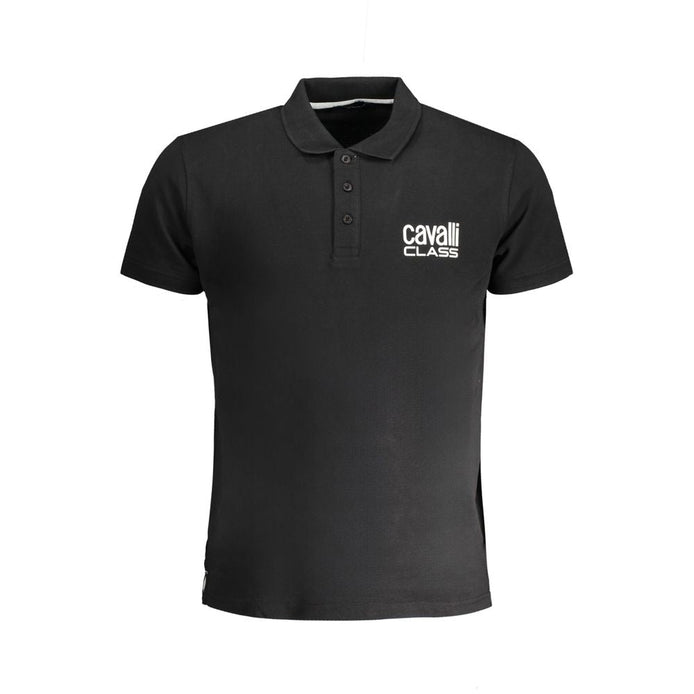 Cavalli Class Black Cotton Men's Polo Shirt Cavalli Class