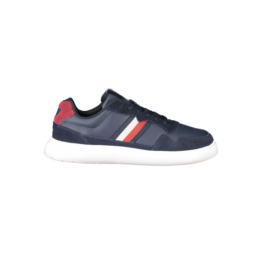 Tommy Hilfiger Blue Leather Men Sneaker Tommy Hilfiger