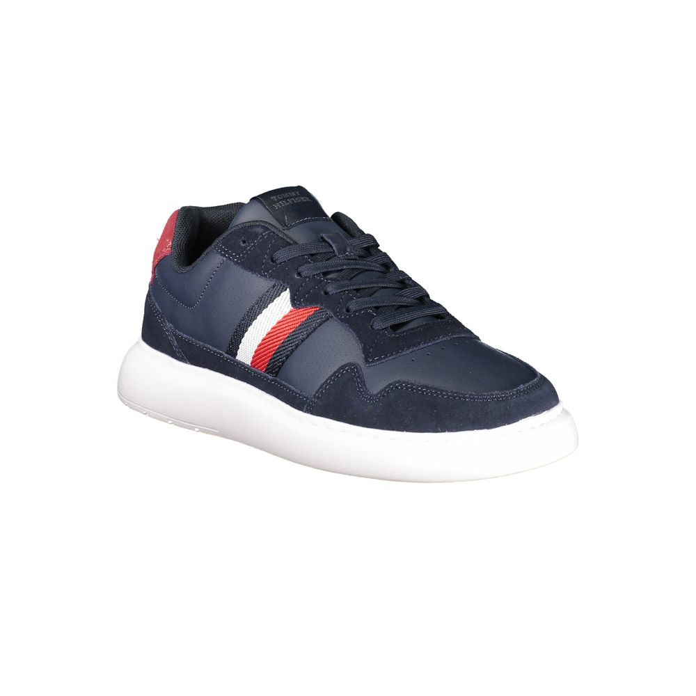 Tommy Hilfiger Blue Leather Men Sneaker Tommy Hilfiger