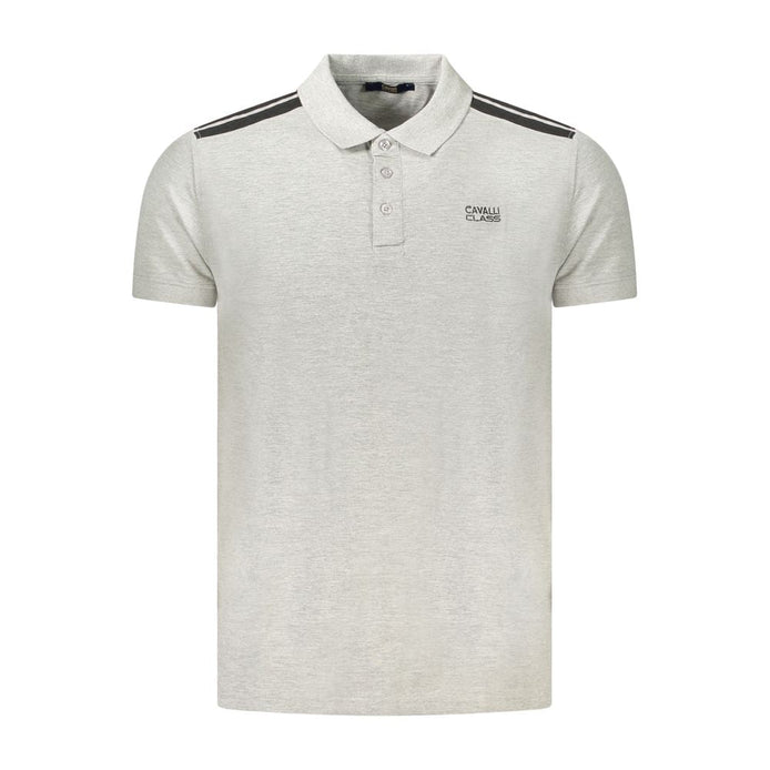 Cavalli Class Grigio Cotton Men's Polo Shirt Cavalli Class