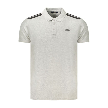 Cavalli Class Grigio Cotton Men's Polo Shirt Cavalli Class
