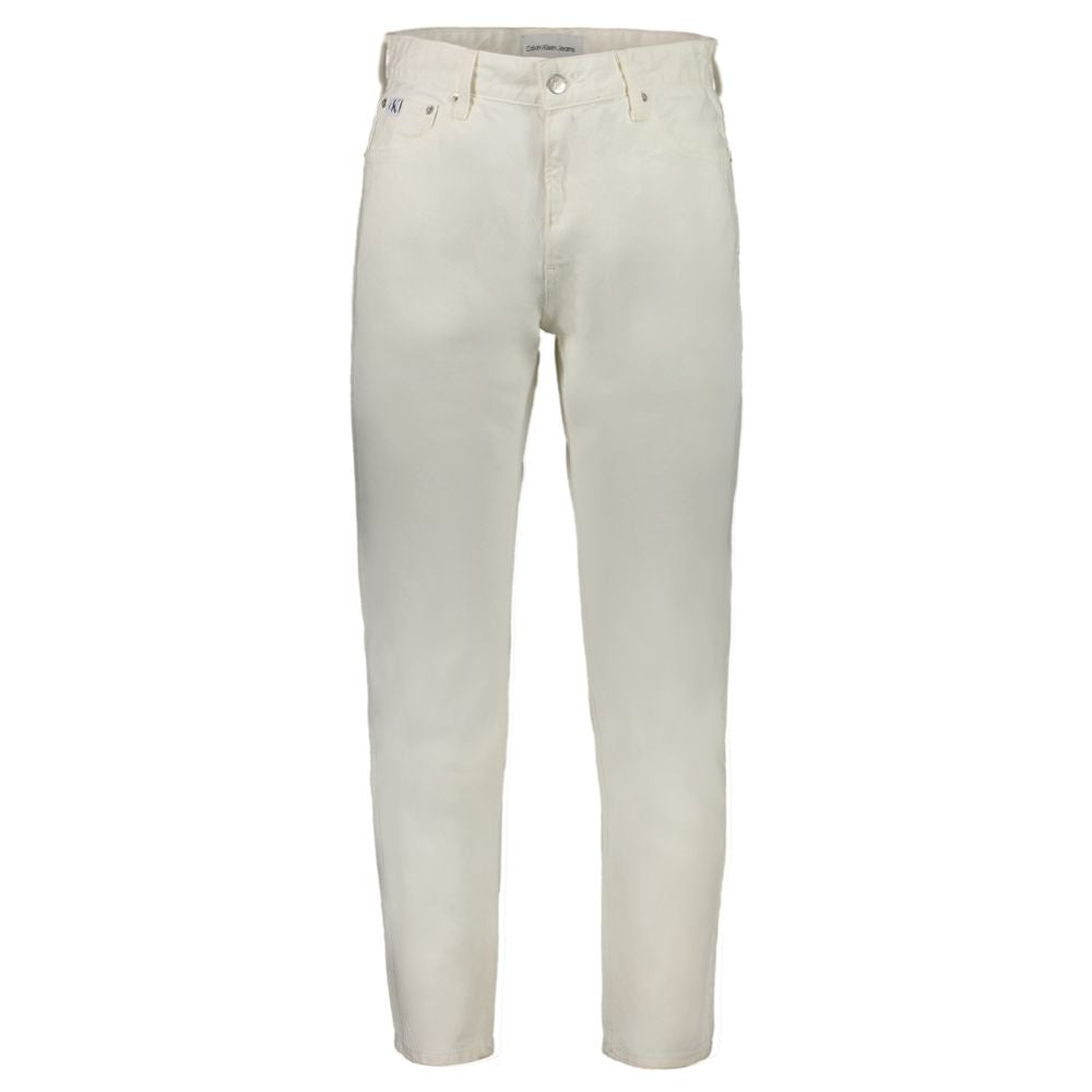 Calvin Klein White Cotton Men Jeans Calvin Klein