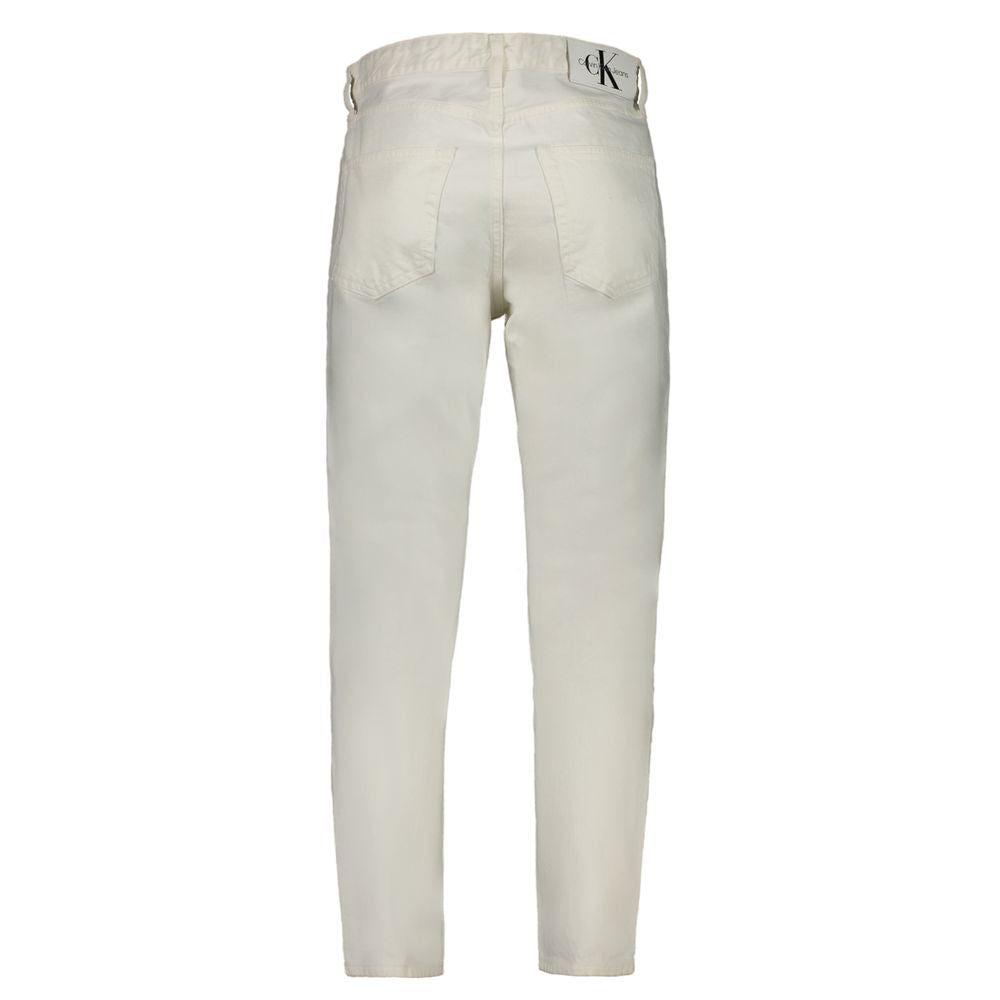 Calvin Klein White Cotton Men Jeans Calvin Klein