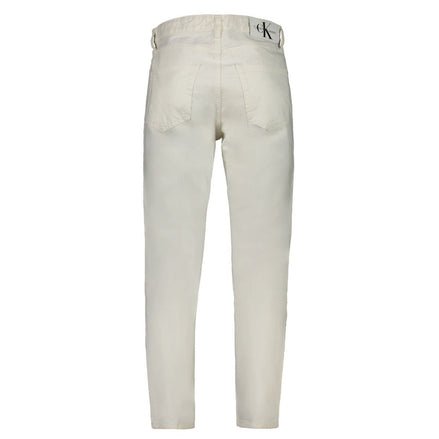 Calvin Klein White Cotton Straight-Leg Jeans Calvin Klein
