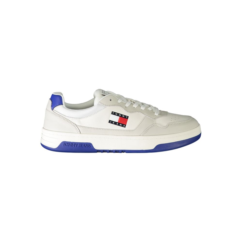 Tommy Hilfiger White Leather Men Sneaker Tommy Hilfiger