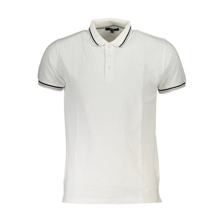 Cavalli Class White Cotton Men Polo Shirt Cavalli Class