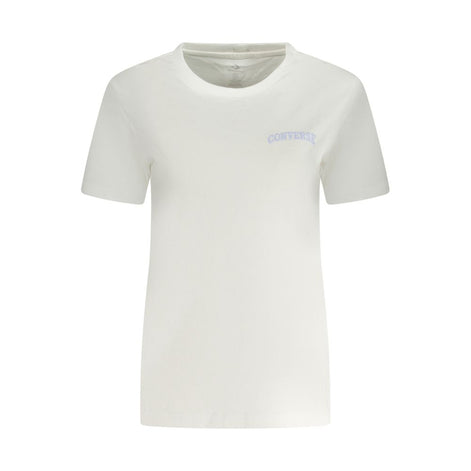 Converse White Cotton Women T-Shirt Converse