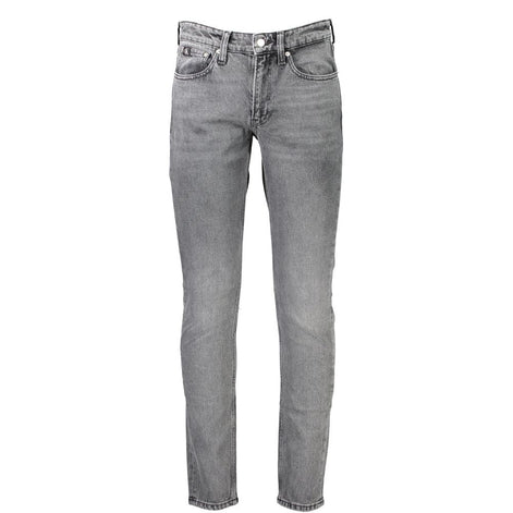 Calvin Klein Gray Cotton Slim Fit Jeans Calvin Klein