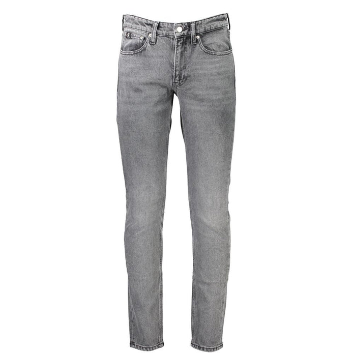 Calvin Klein Gray Cotton Slim Fit Jeans Calvin Klein