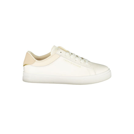 Tommy Hilfiger Beige Leather Women Sneaker Tommy Hilfiger