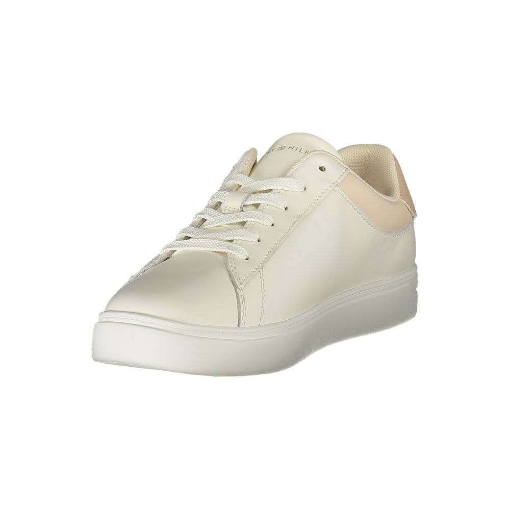 Tommy Hilfiger Beige Leather Women Sneaker Tommy Hilfiger