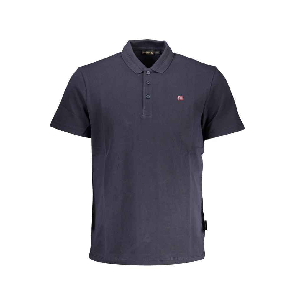 Napapijri Blue Cotton Men Polo Shirt Napapijri