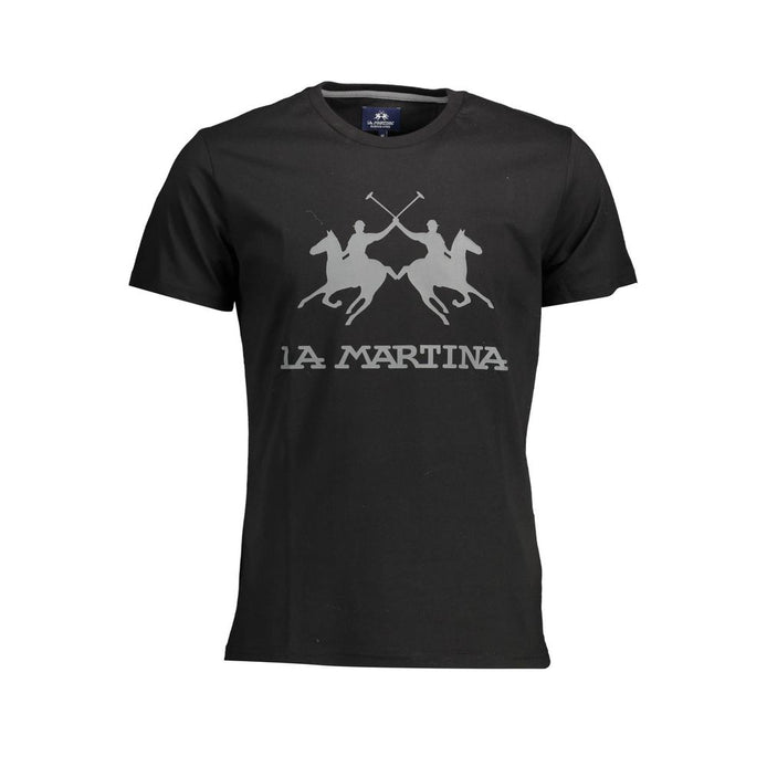 La Martina Black Cotton Men's T-Shirt La Martina