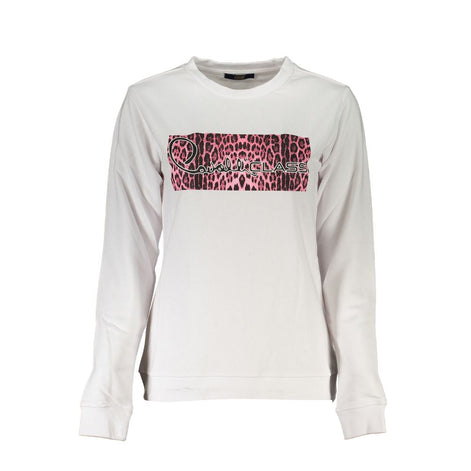 Cavalli Class White Cotton Women Sweatshirt Cavalli Class