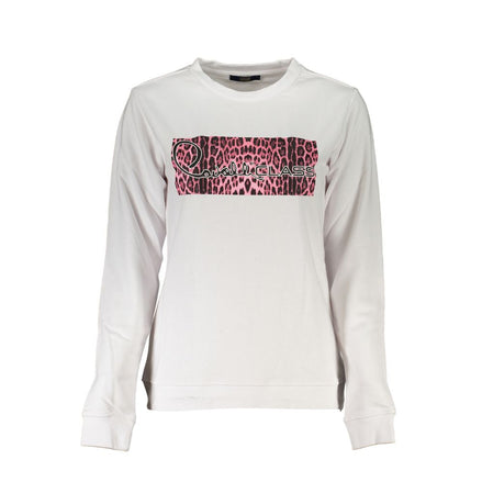 Cavalli Class White Cotton Women Sweatshirt Cavalli Class
