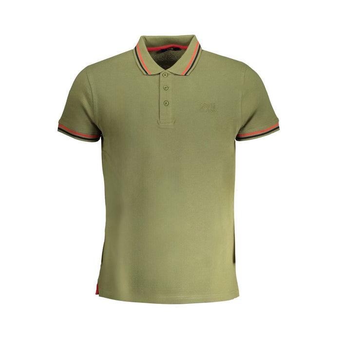 Cavalli Class Verde Cotton Men Polo Shirt Cavalli Class