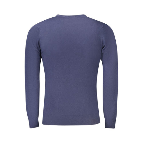 Cavalli Class Blu Viscosa Men Sweater Cavalli Class
