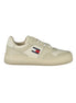 Tommy Hilfiger Beige Leather Men Sneaker Tommy Hilfiger