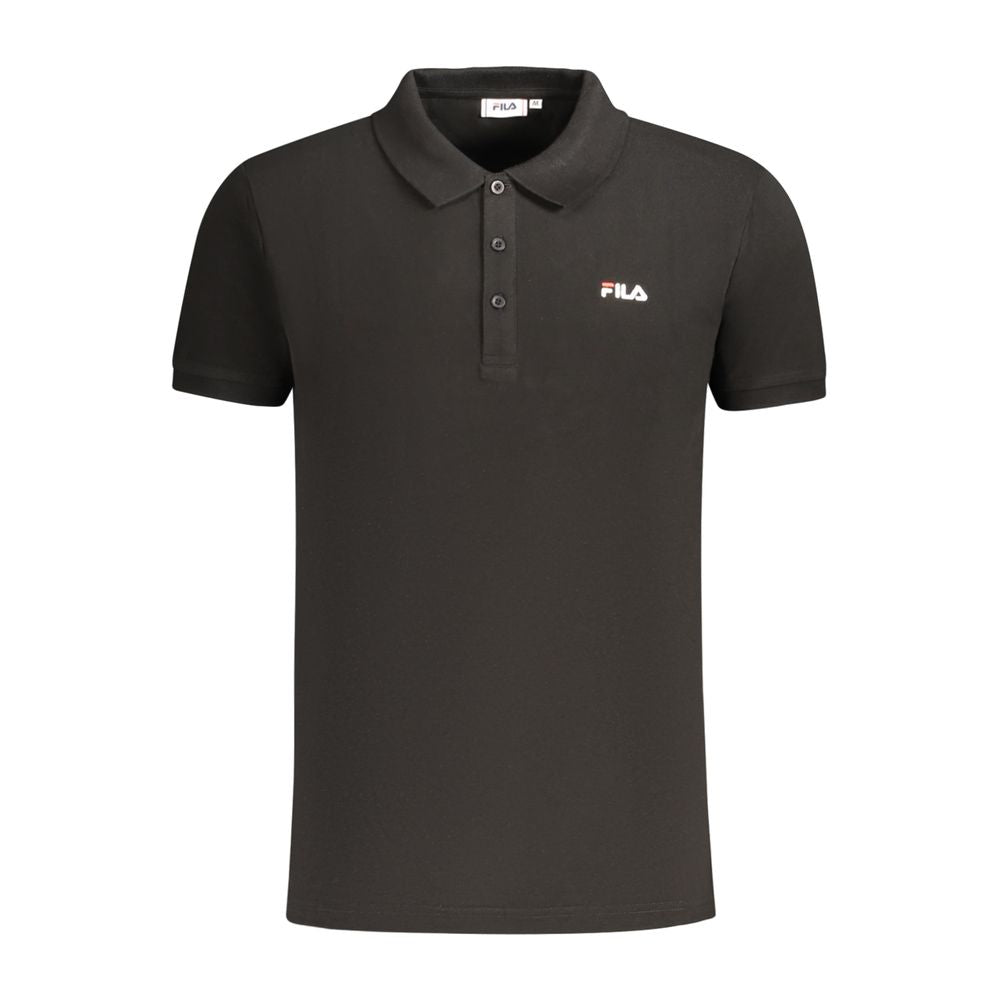 Fila Black Cotton Men Polo Shirt Fila