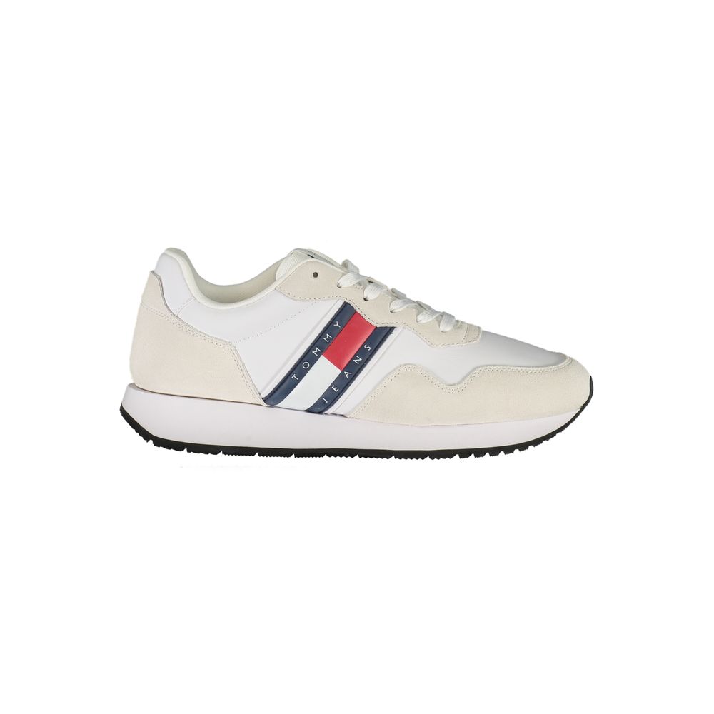 Tommy Hilfiger White Leather Men Sneaker Tommy Hilfiger