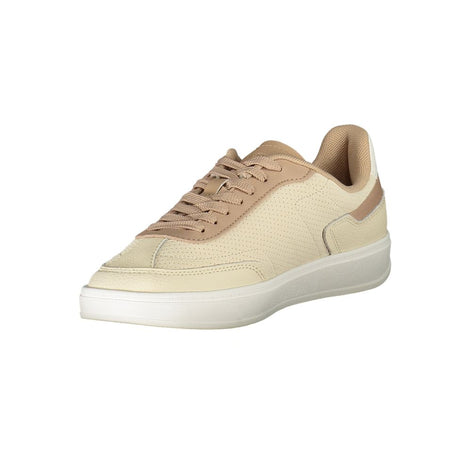 Tommy Hilfiger Beige Leather Women Sneaker Tommy Hilfiger