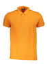 Cavalli Class Orange Cotton Men Polo Shirt Cavalli Class