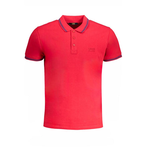Cavalli Class Red Cotton Men Polo Shirt Cavalli Class