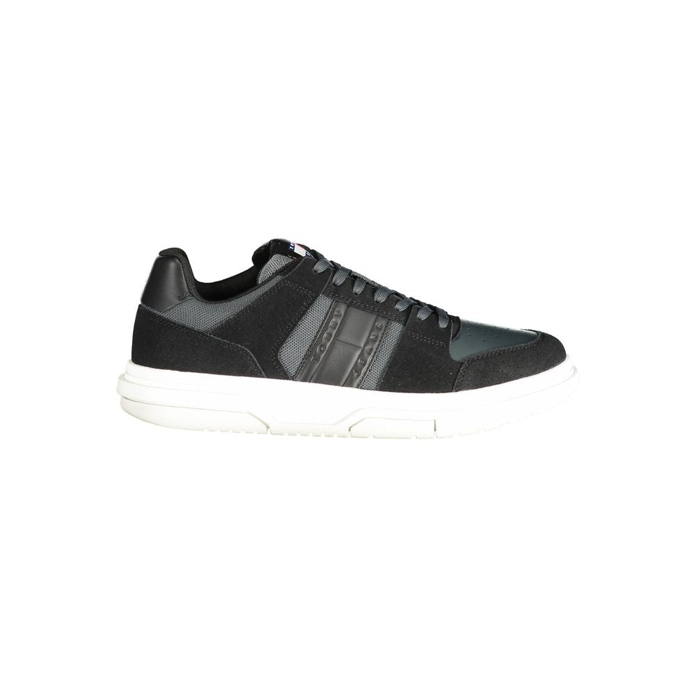 Tommy Hilfiger Black Leather Men Sneaker Tommy Hilfiger