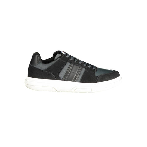 Tommy Hilfiger Black Leather Men Sneaker Tommy Hilfiger
