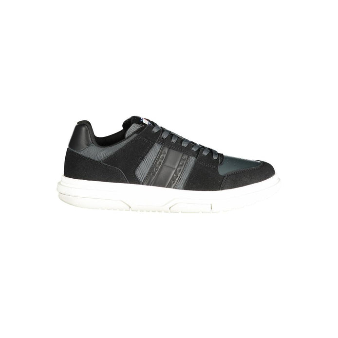 Tommy Hilfiger Black Leather Men Sneaker Tommy Hilfiger